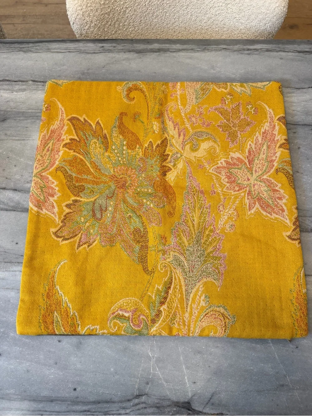 Pottery Barn Golden Yellow Paisley Pillow Cases - Set of 2